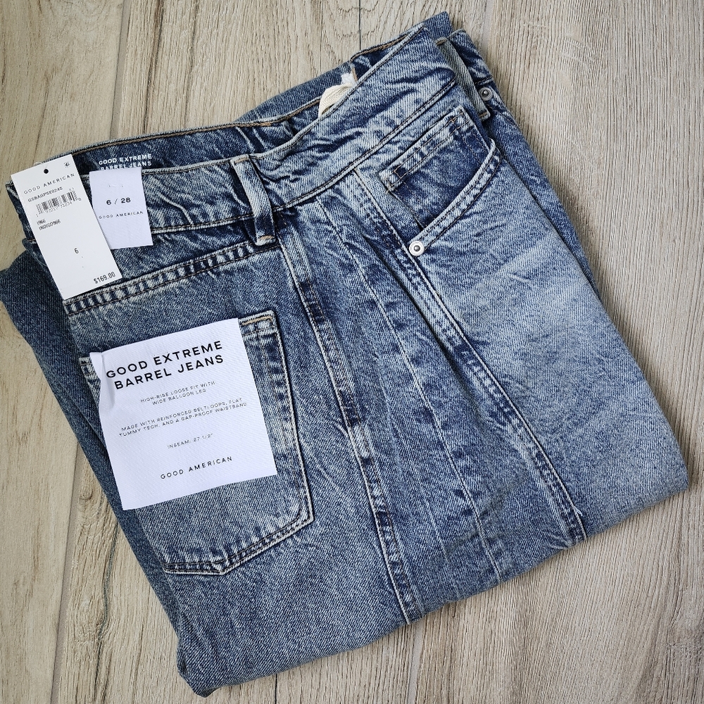Good American Blue Flare & Wide Leg Jeans